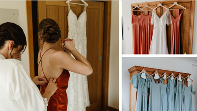 The perfect bridesmaids and bridal set up for trying-on at home
