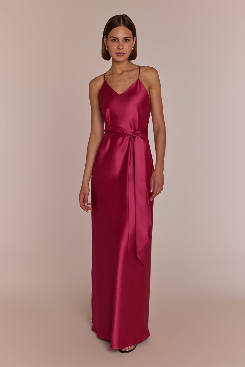 Brooklyn Hot Pink Satin Bridesmaid Dress | Slip Dress | Sizes XS–L