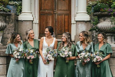 Green Satin Bridesmaids Dresses