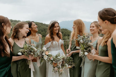 Brooklyn Slip Bridesmaids Dress in Shades of Green