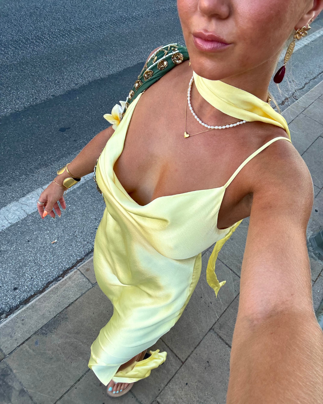 yellow rehearsal dinner dress Wedtrend Women Yellow Wedding Party Guest Dress With Appliques A Line V-Neck Evening Party Dress, Yellow / M