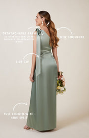 Porto Dress in Sage Green Satin