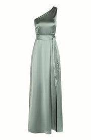 Robe Porto en Satin Vert Sauge