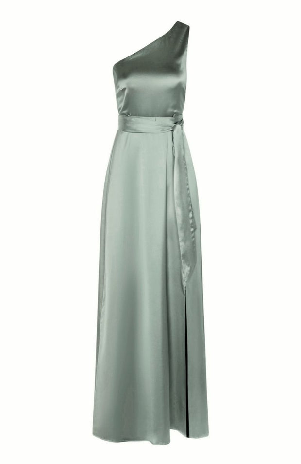 Porto Dress in Sage Green Satin