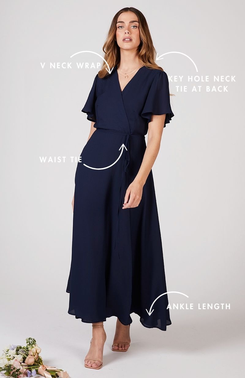 Something navy shiny draped dress sales