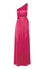 Porto Dress in Hot Pink Satin