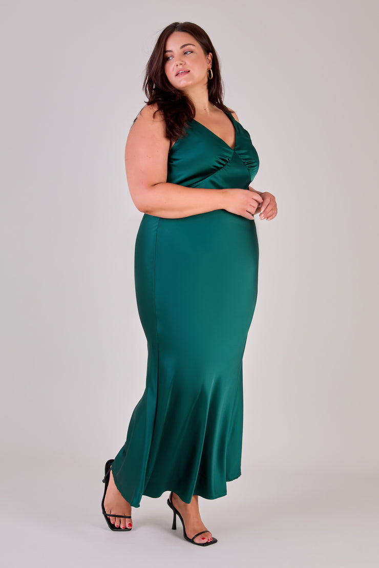 Amelia Forest Green Satin Bridesmaid Dress | Bias-Cut Maxi | Sizes 820 | Rewritten Rewritten Amelia Forest Green Satin Bridesmaid Dress | Bias-Cut Maxi | Sizes 820 | Rewritten Rewritten