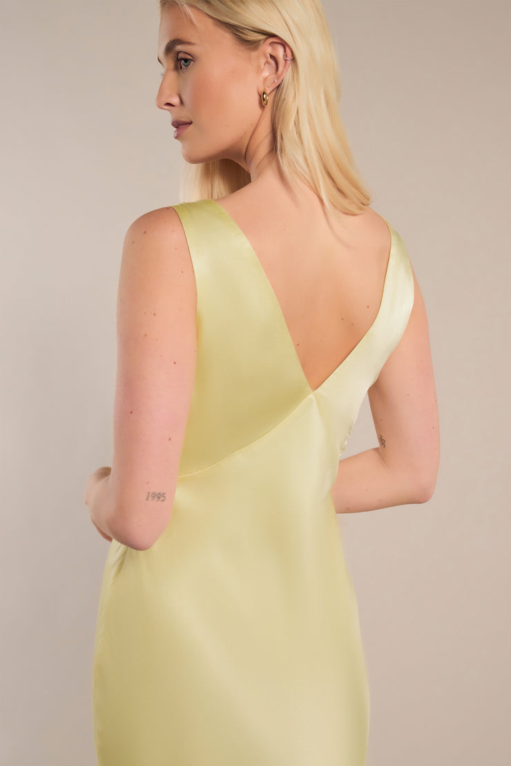 Amelia Lemonade Yellow Satin Bridesmaid Dress | Bias-Cut Maxi | Sizes 820 | Rewritten Rewritten Amelia Lemonade Yellow Satin Bridesmaid Dress | Bias-Cut Maxi | Sizes 820 | Rewritten Rewritten
