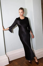 Dolly Fringe Sleeve Dress In Black Rewritten London