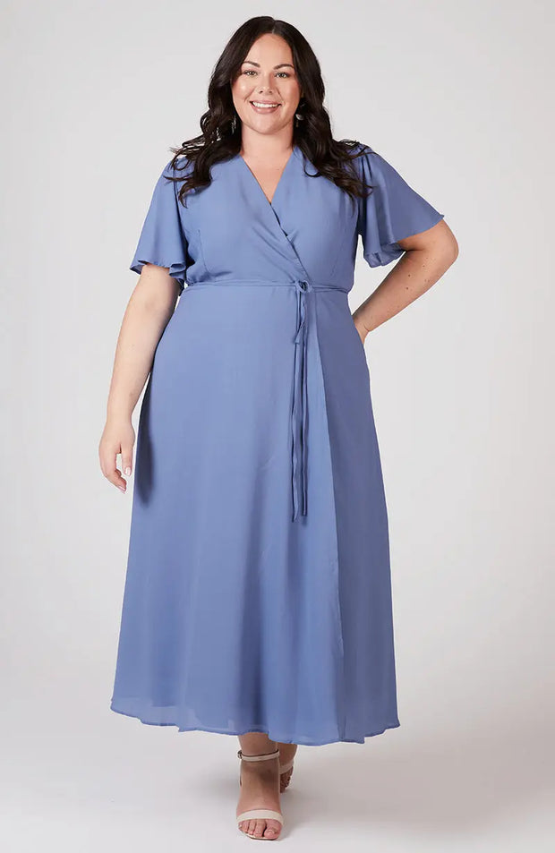 Florence Dress in Bluebell Crepe Rewritten London