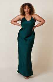 Brooklyn Dress in Forest Green Satin SAMPLE SALE