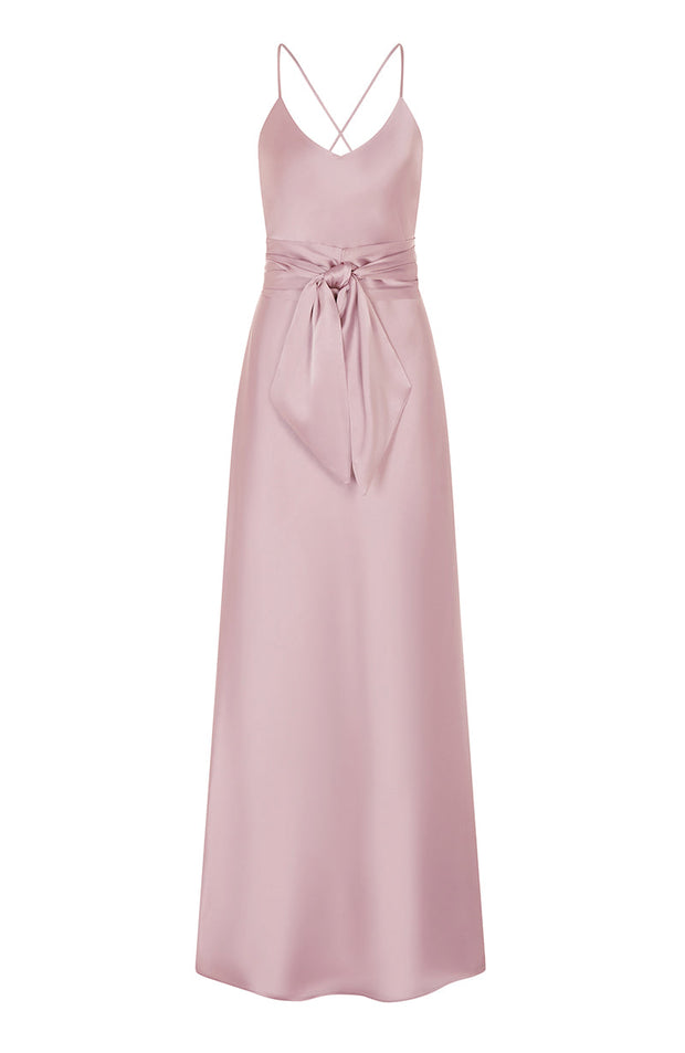 Brooklyn Dress in Rose Pink Satin SAMPLE SALE