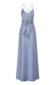 Brooklyn Dress in Sky Blue Satin SAMPLE SALE