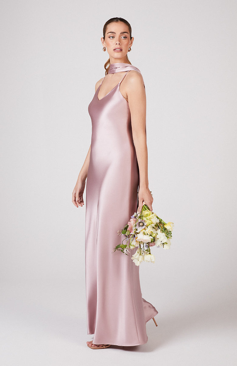 Brooklyn Slip Bridesmaids Dress In Rose Pink Satin | Rewritten – Rewritten