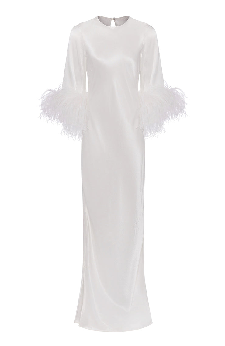 Dolly Bridal Dress with Feather Sleeve