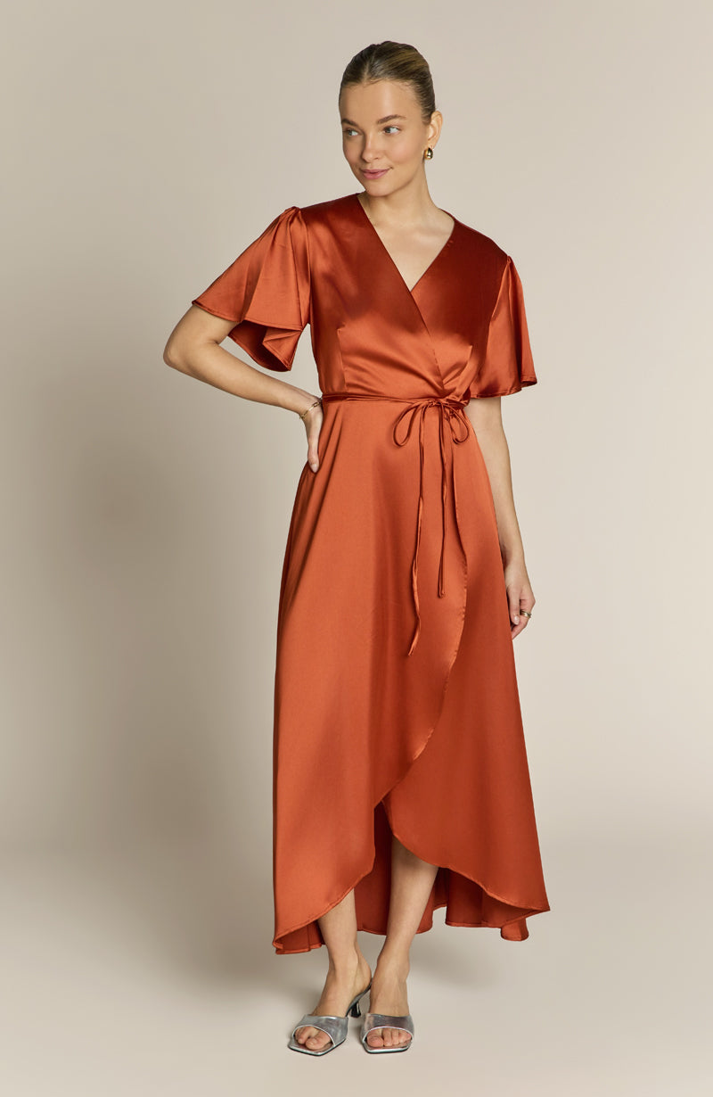 strapless open back dress Chic One-Shoulder Sleeveless Ruffles Chiffon Coral Bridesmaid Dresses –  27dress main image 1