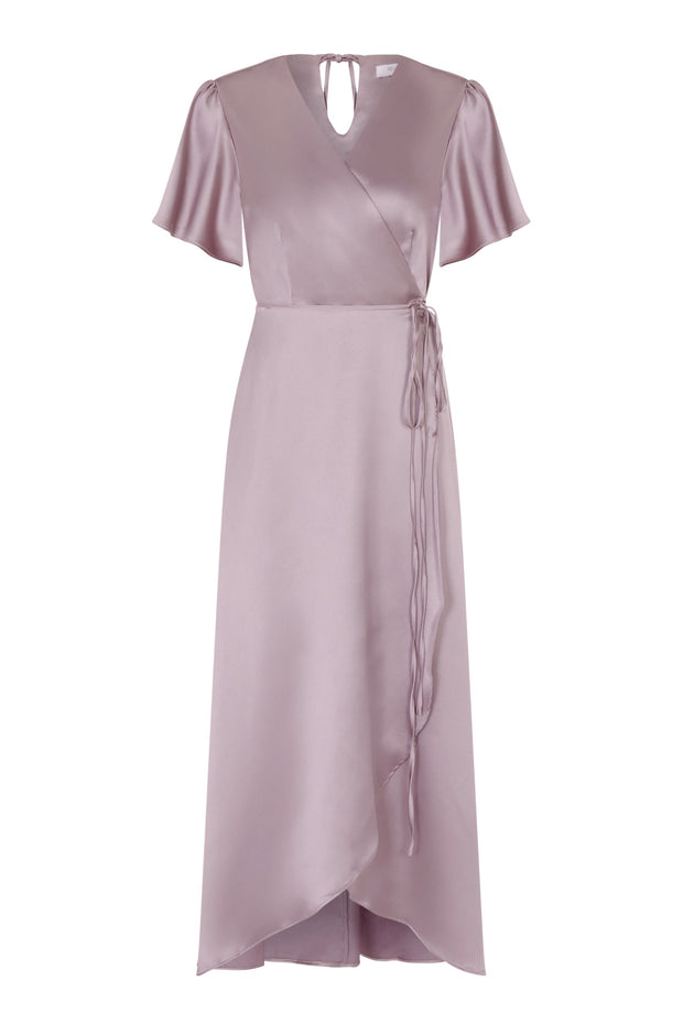 Florence Waterfall Dress in Mink Satin SAMPLE SALE