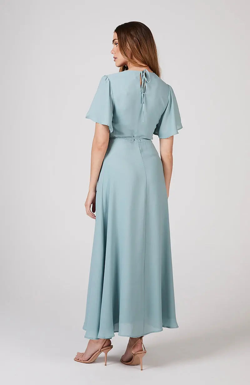 Florence Bridesmaids Wrap Dress in Marine Green