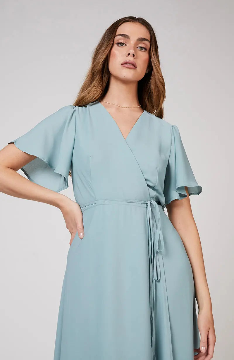 Florence Bridesmaids Wrap Dress in Marine Green | Rewritten  Rewritten