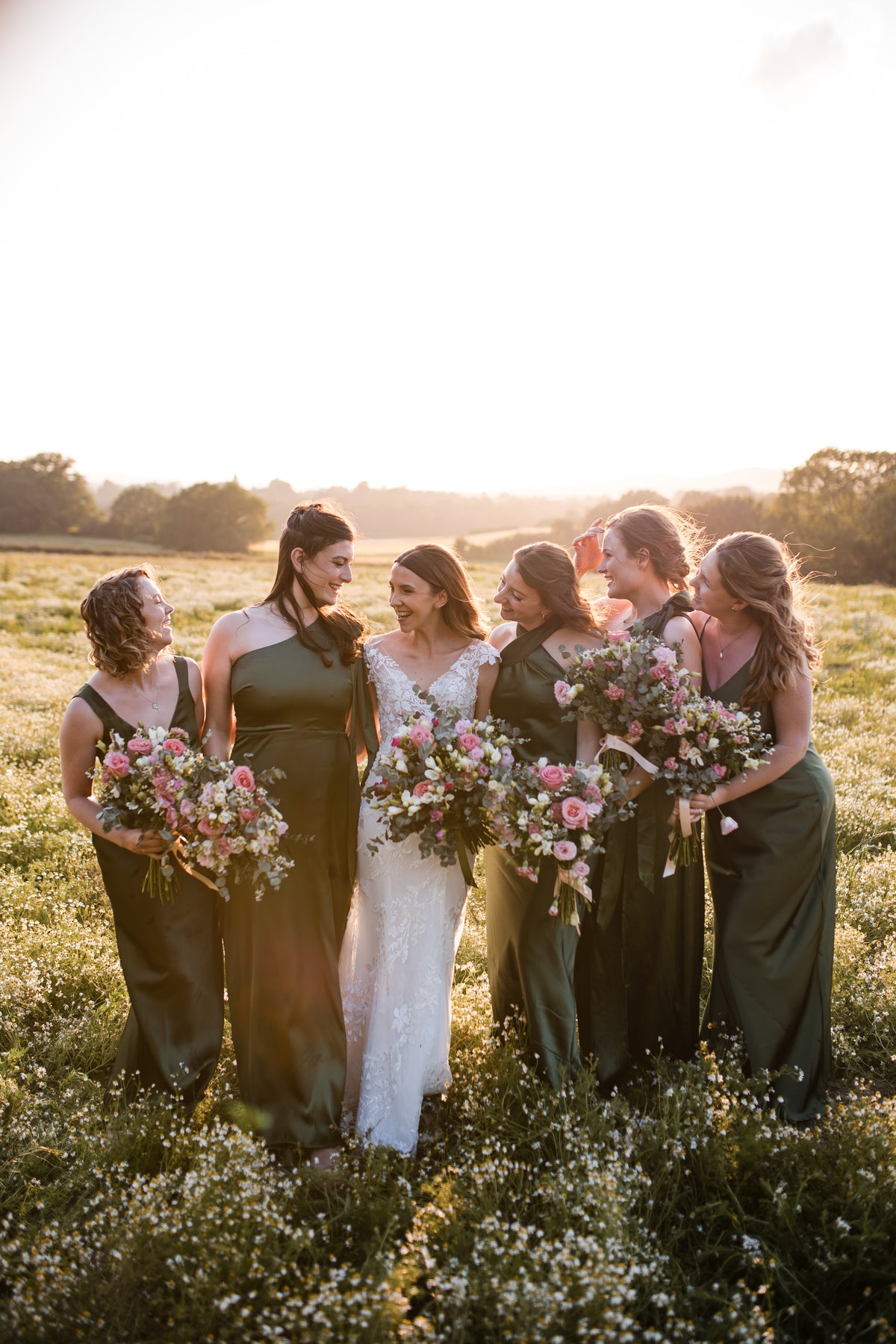 Amelia Olive Green Satin Bridesmaid Dress