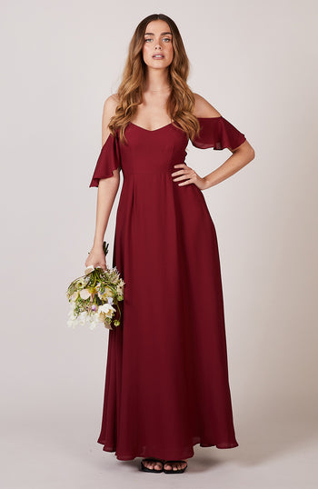 Mykonos Dress in Chianti Burgundy