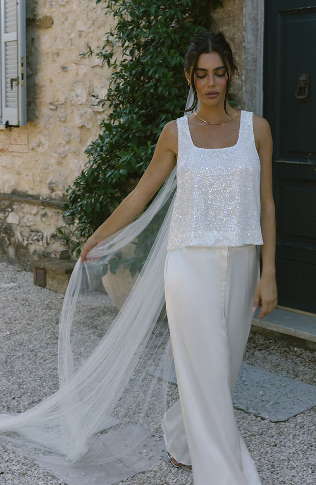 Nancy Bridal Sequin Top