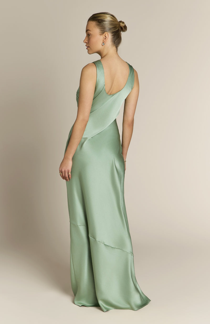 Paloma Scoop Back Dress in Sage Green