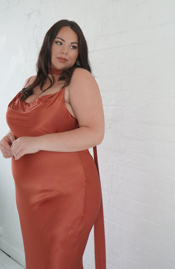 Pollenca Dress in Terracotta Lenzing™ Ecovero™ Satin