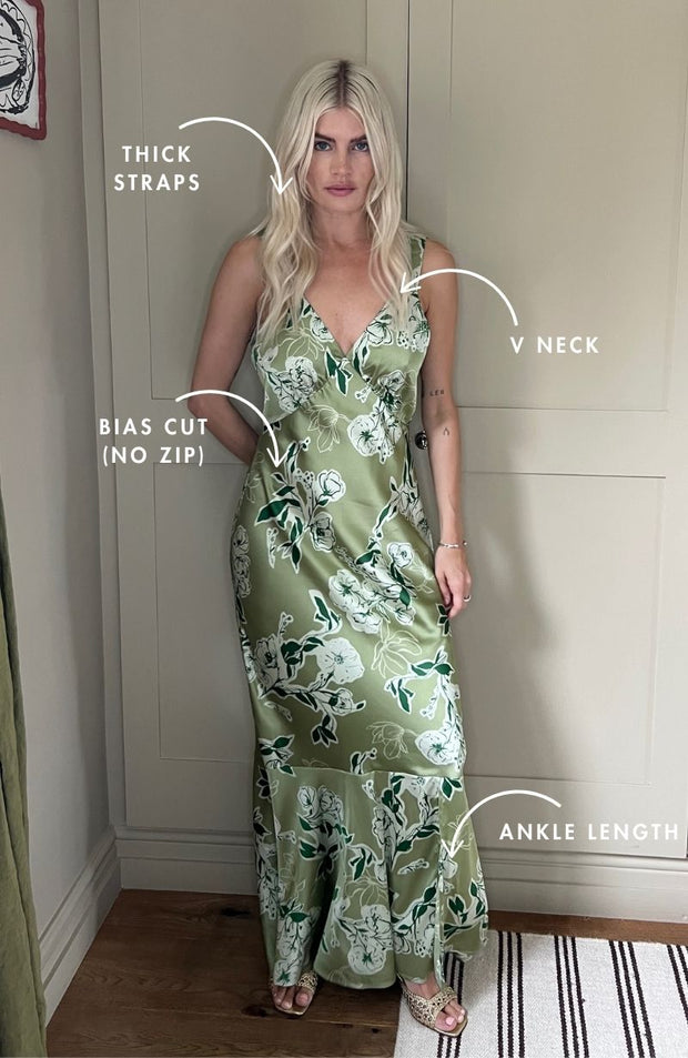 Amelia Green Floral Dress