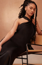 Roma Dress in Black Lenzing™ Ecovero™ Satin