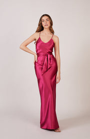 Brooklyn Dress in Hot Pink Satin SAMPLE SALE