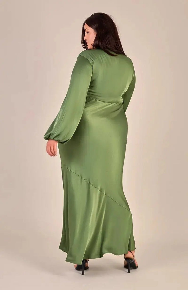 Valencia Long Sleeve Bridesmaids Dress in Olive Green | Rewritten US 8 Valencia Long Sleeve Bridesmaids Dress in Olive Green | Rewritten US 8