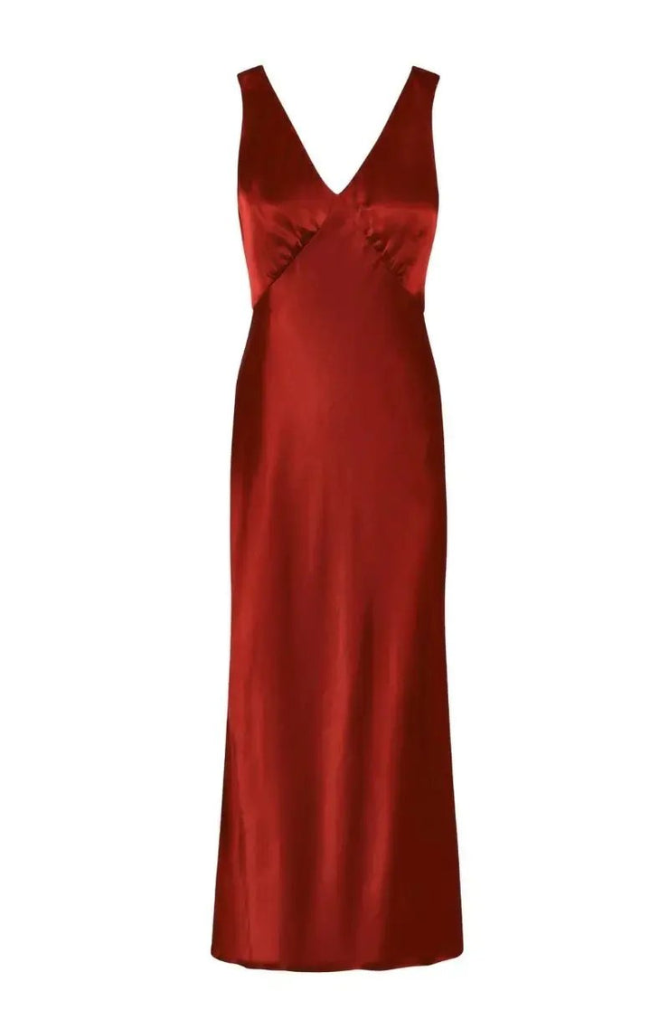 Amelia Midi Dress in Chilli Red Rewritten