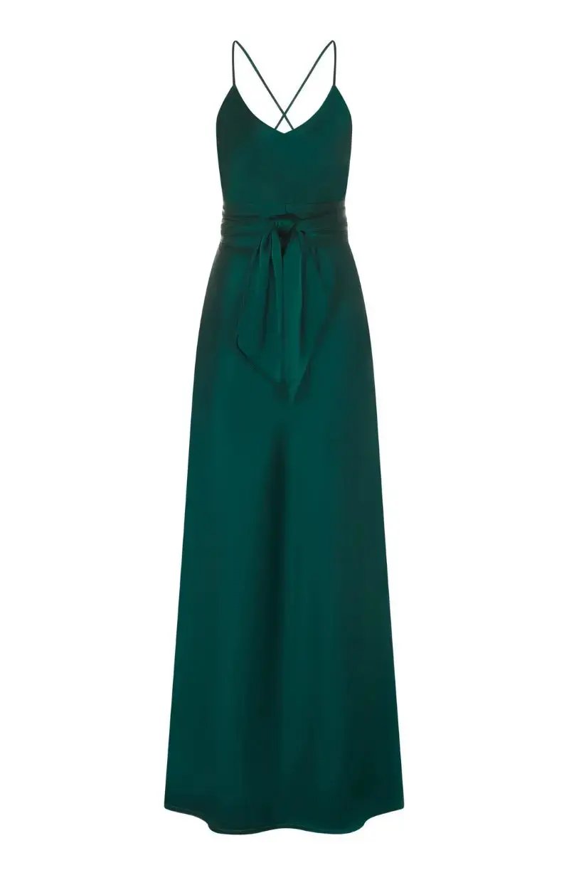 The Stunning Brooklyn Dress in Forest Green Satin – Rewritten