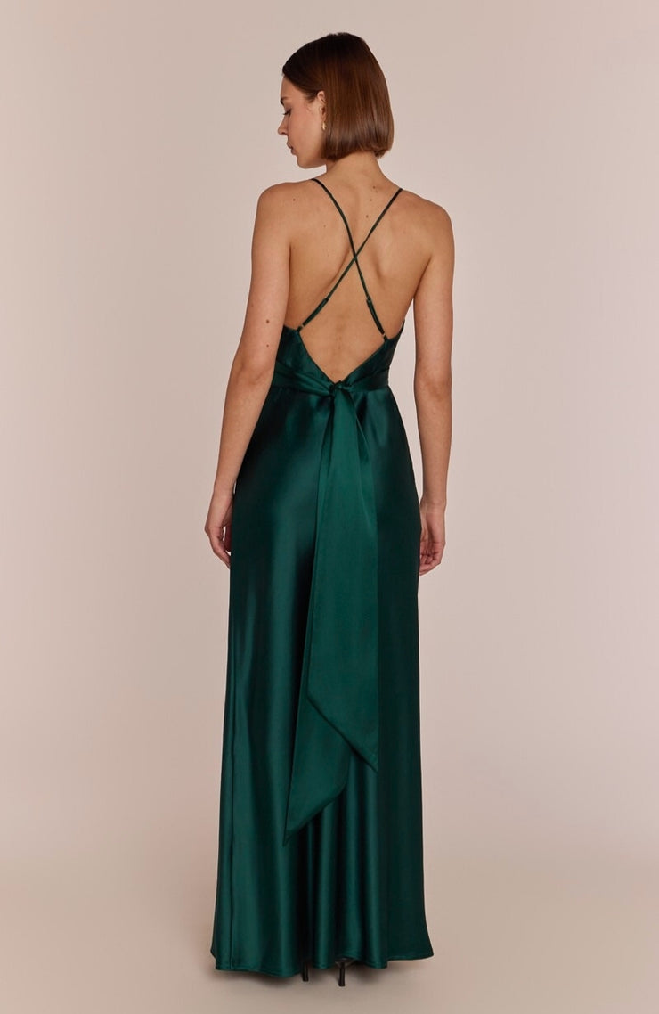 The Stunning Brooklyn Dress in Forest Green Satin Rewritten The Stunning Brooklyn Dress in Forest Green Satin Rewritten