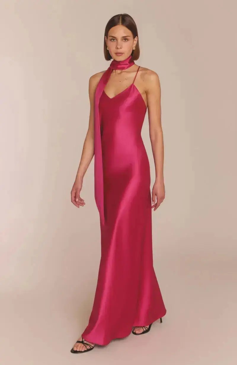 The Stunning Hot Pink Dress Brooklyn Satin Dress – Rewritten