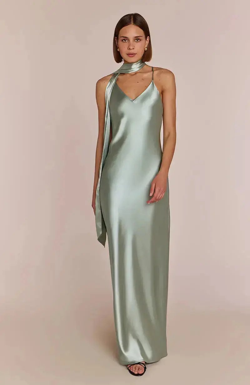 Sage Green Slip Slip Midi Dress Satin Zara Dress Sage Green Slip