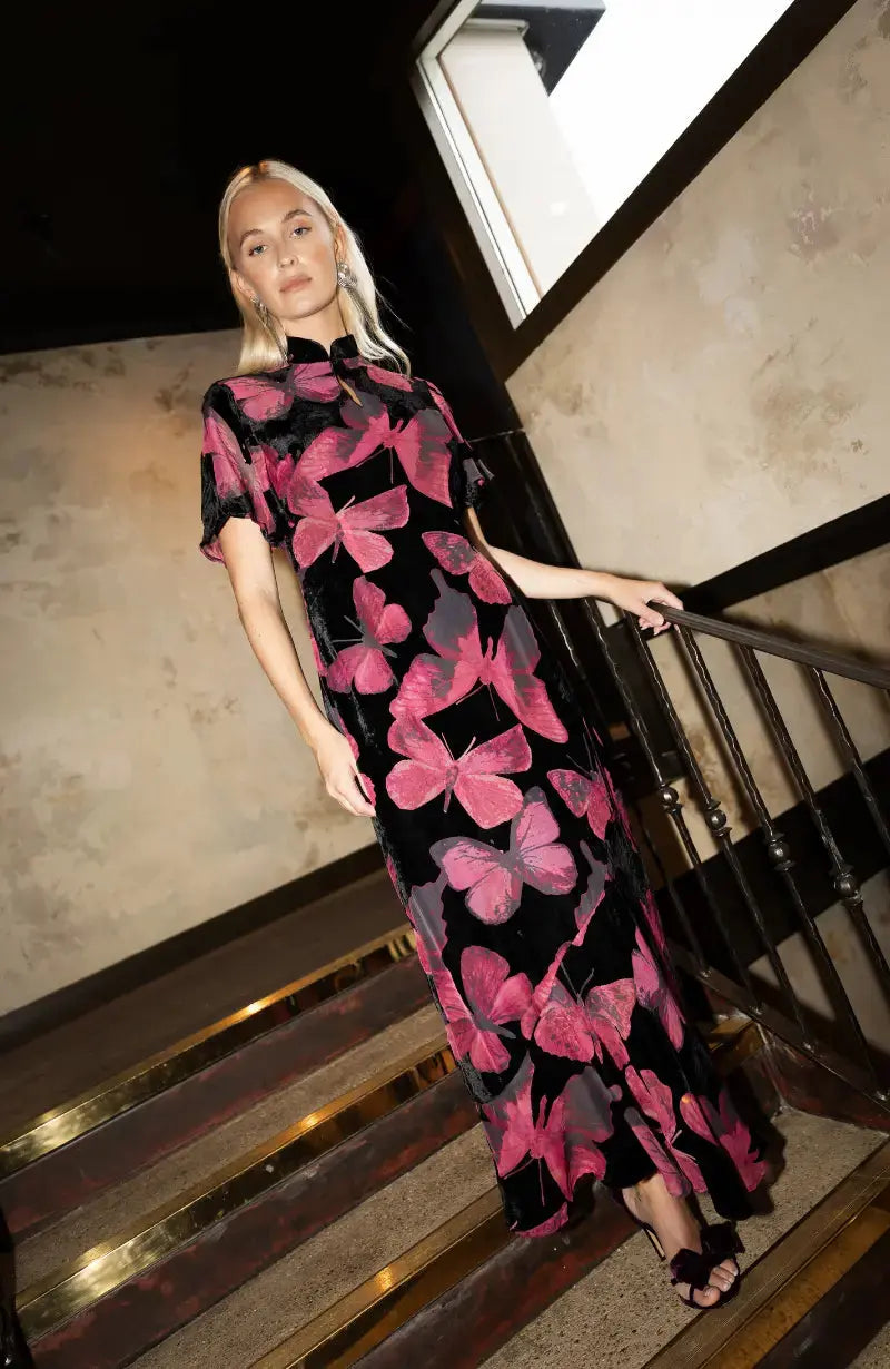 Kyoto Dress in Butterfly Print - Rewritten  Rewritten