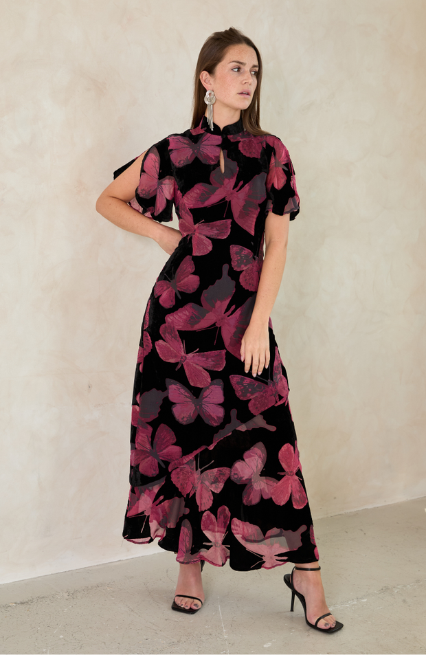 Kyoto Dress in Butterfly Print