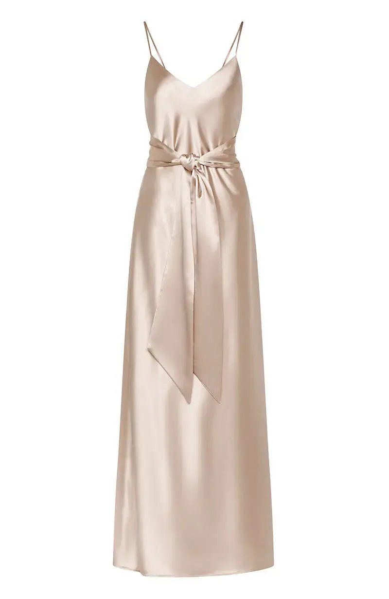 green emerald velvet dress Sandra Pleated Maxi Dress — Champagne Halter