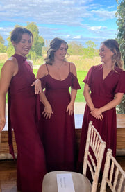 Mykonos Dress in Chianti Burgundy
