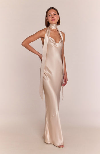 Pollenca Dress in Champagne Satin