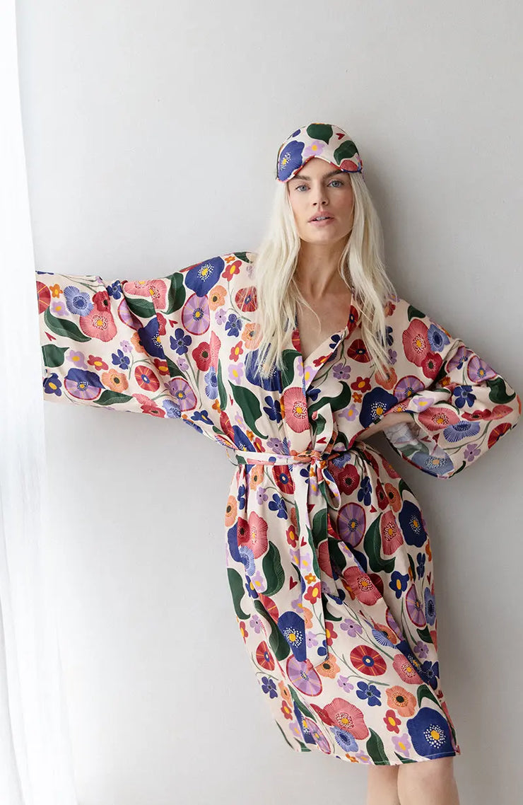 Fiorello Print Kimono Robe Rewritten London