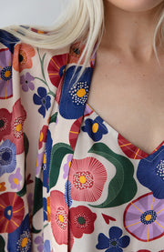 Kimono-Robe mit Fiorello-Print