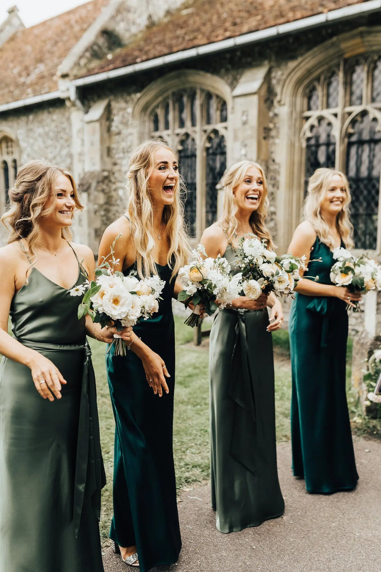 Forest Green Satin Swatch Rewritten London