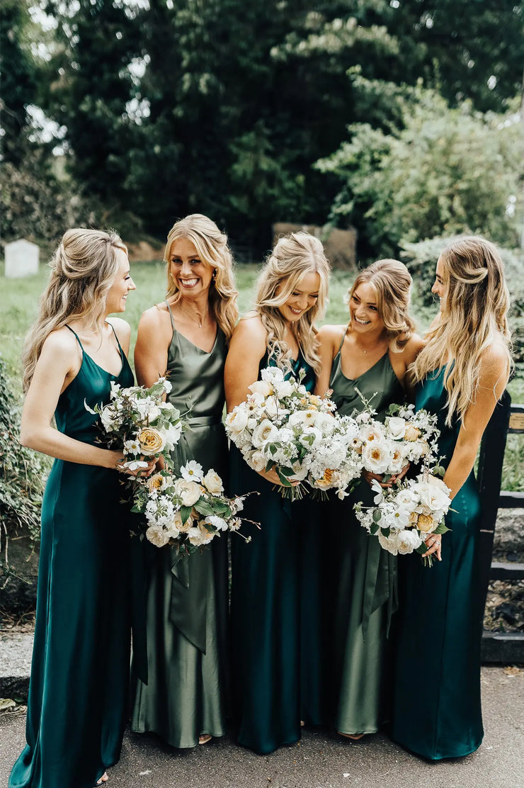 Forest Green Satin Swatch Rewritten London