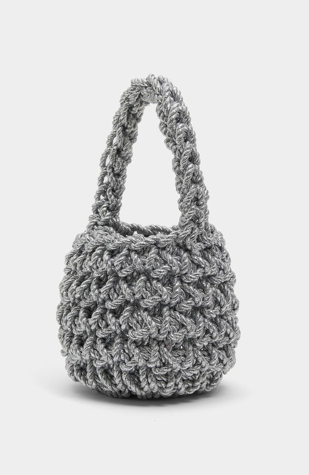 Hive Bag in Silver Metallic Cord