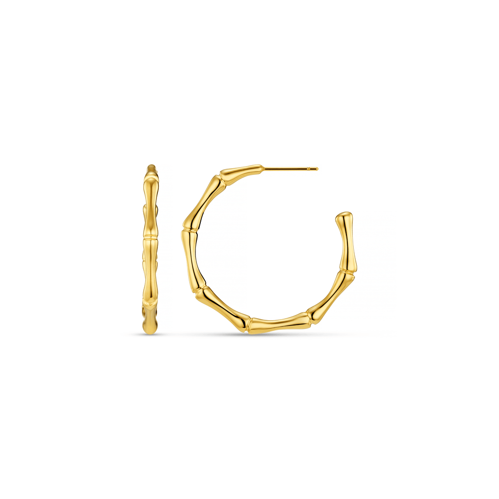 LUXE Polished Bamboo Large Hoop Earrings