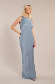 Paris Dress in Pale Blue Satin