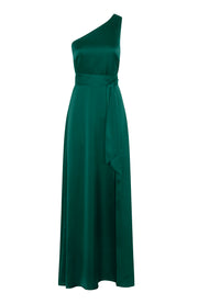 Porto Dress in Forest Green Satin